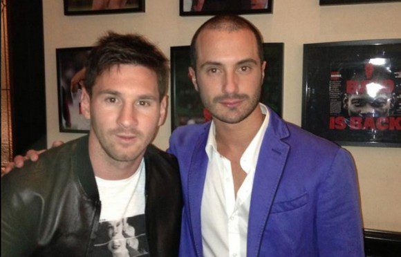 Alessandro con Lionel Messi, vincitore dell'ultima edizione del Pallone d'oro